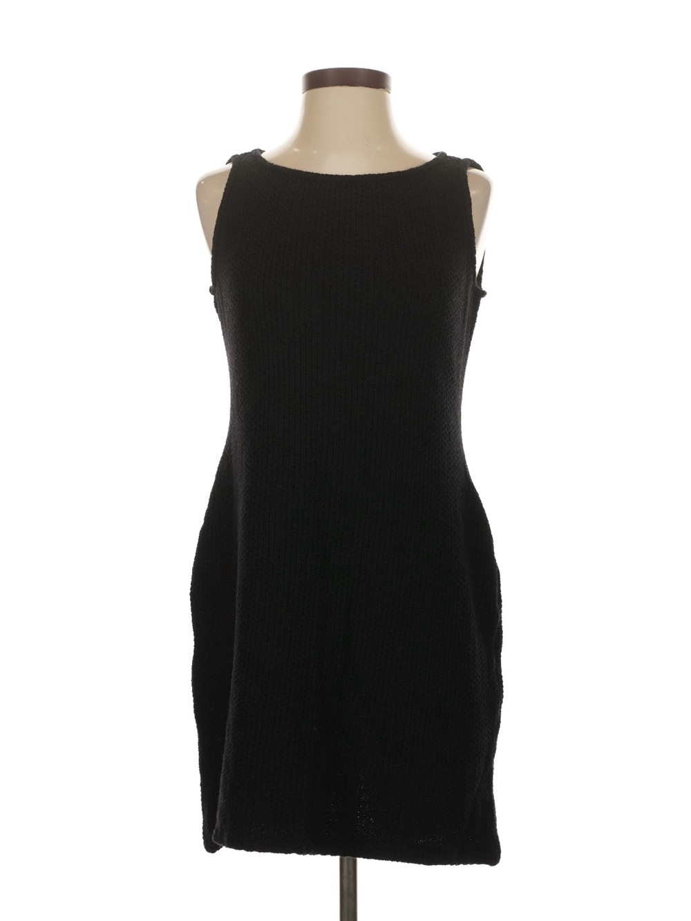 St. John Caviar Black Sleeveless Signature Knit Sheath Dress